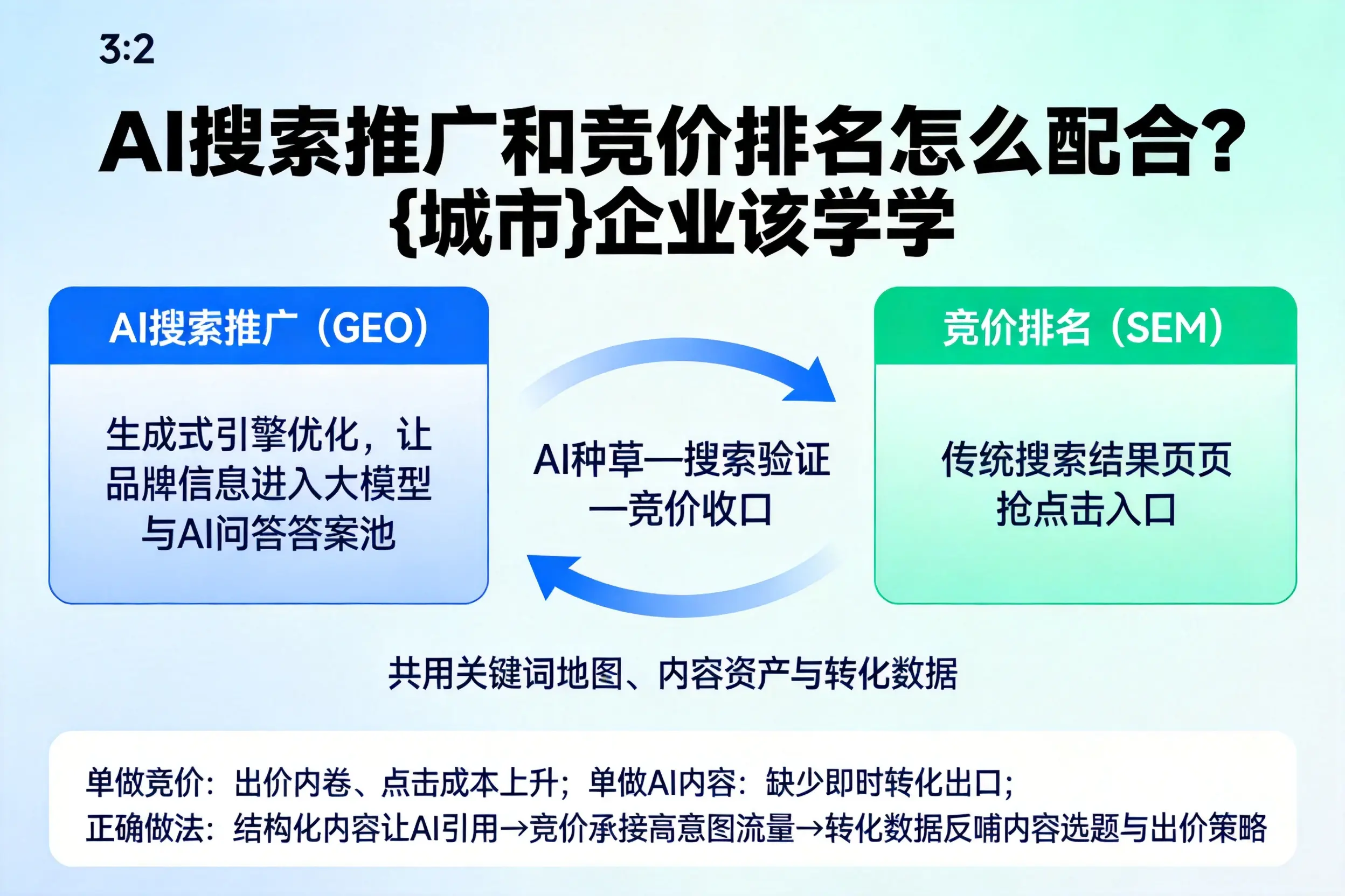 AI搜索推广和竞价排名怎么配合？武威企业该学学