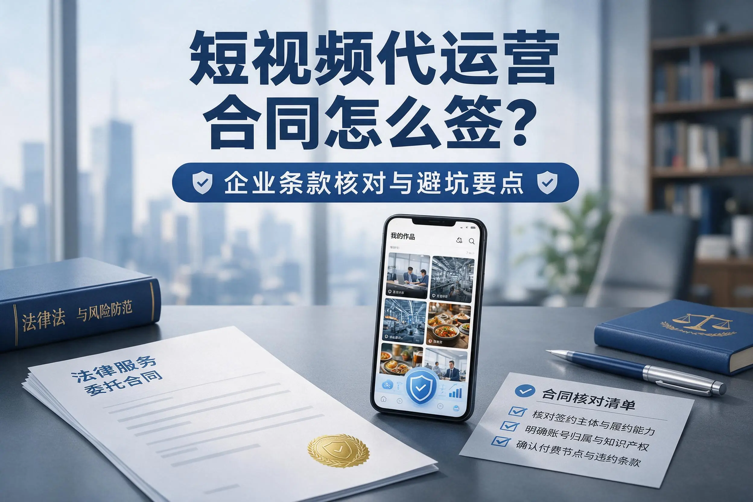 短视频代运营合同怎么签?武威企业条款核对与避坑要点
