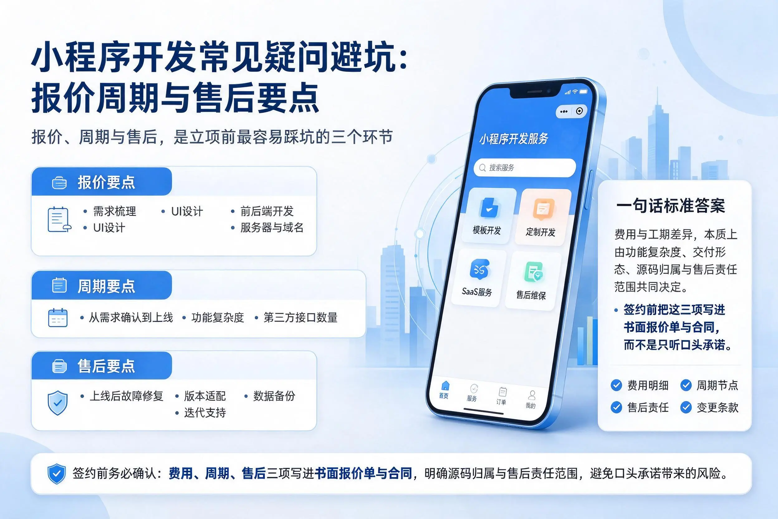 武威小程序开发常见疑问避坑:报价周期与售后要点