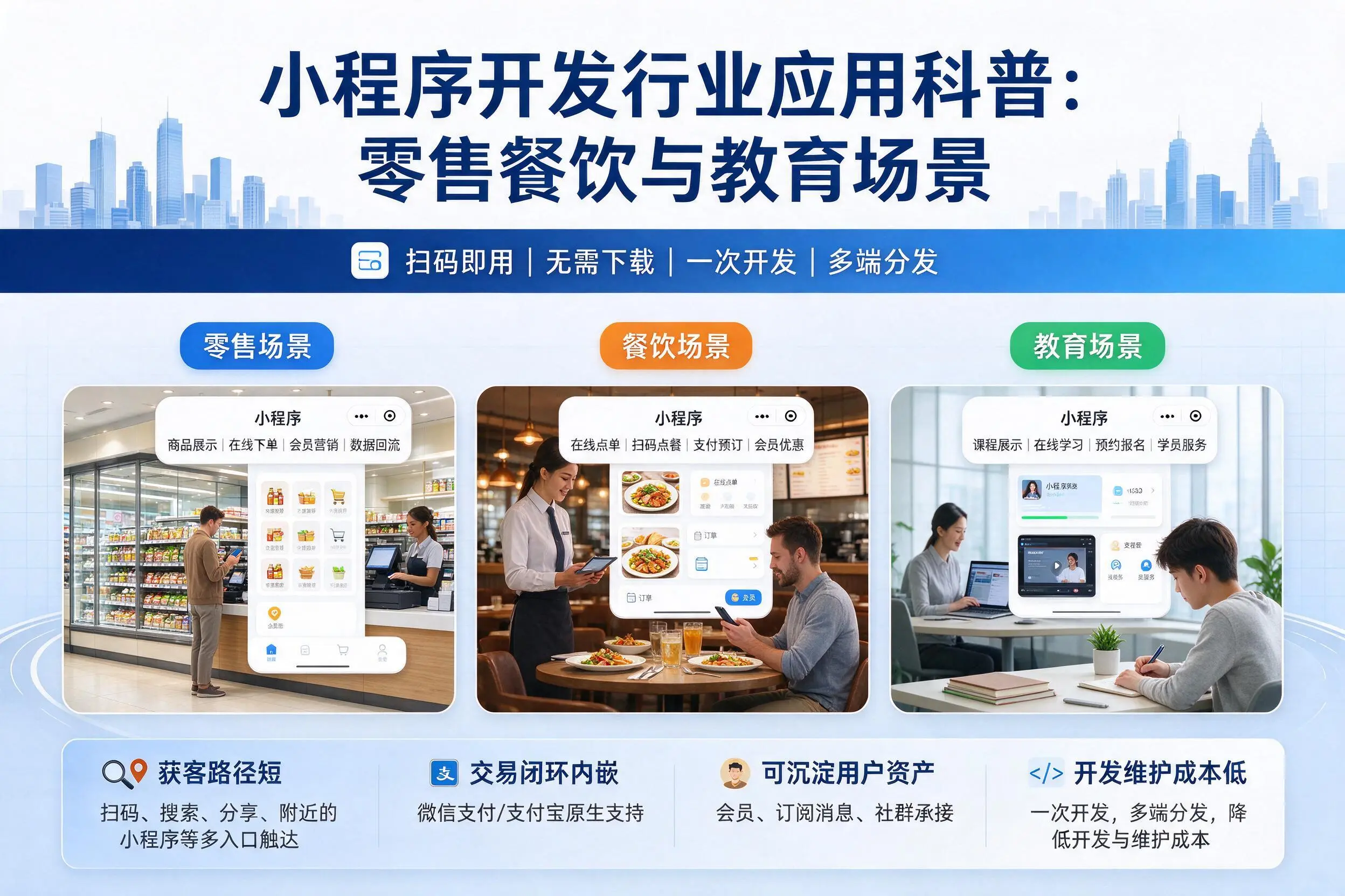 武威小程序开发行业应用科普：零售餐饮与教育场景