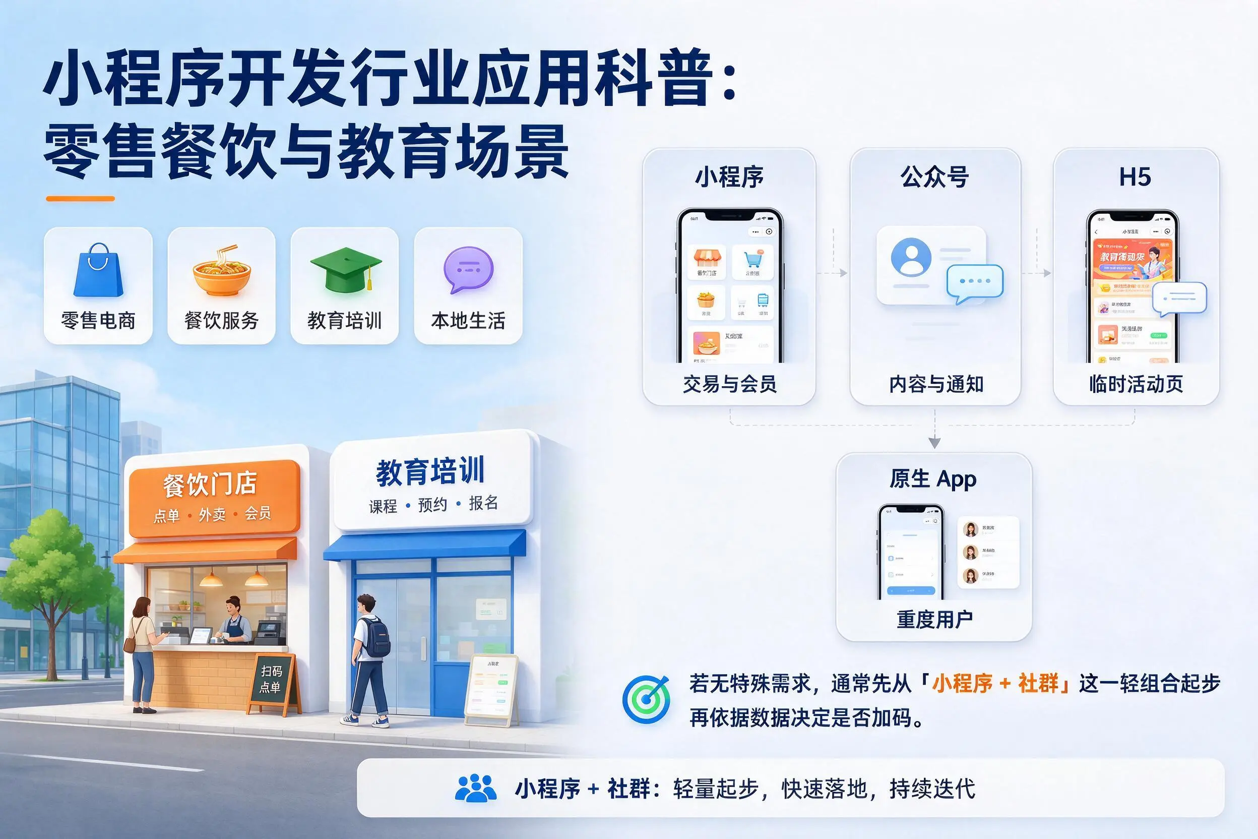 武威小程序开发行业应用科普：零售餐饮与教育场景
