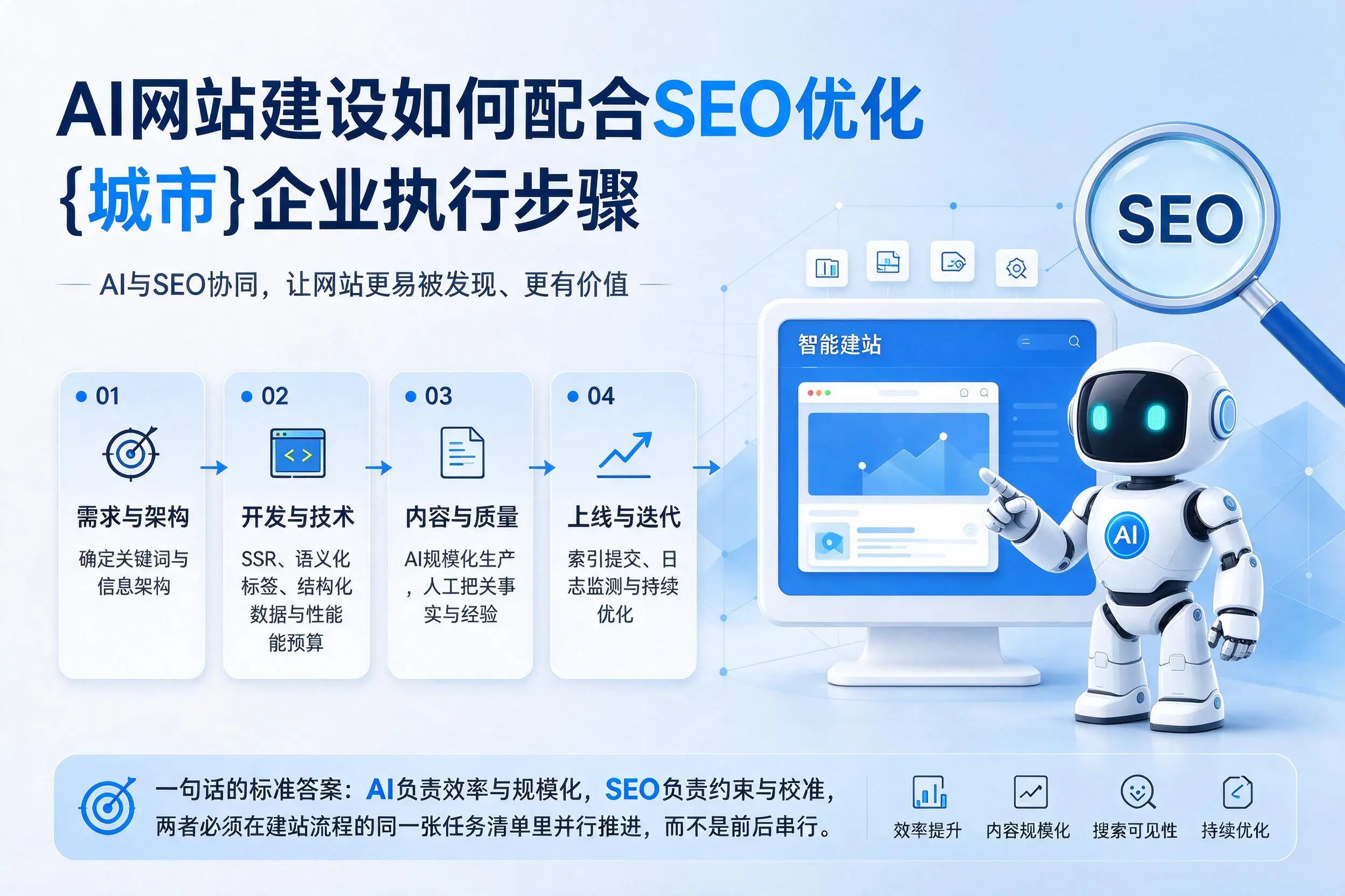 AI网站建设如何配合SEO优化,武威企业执行步骤