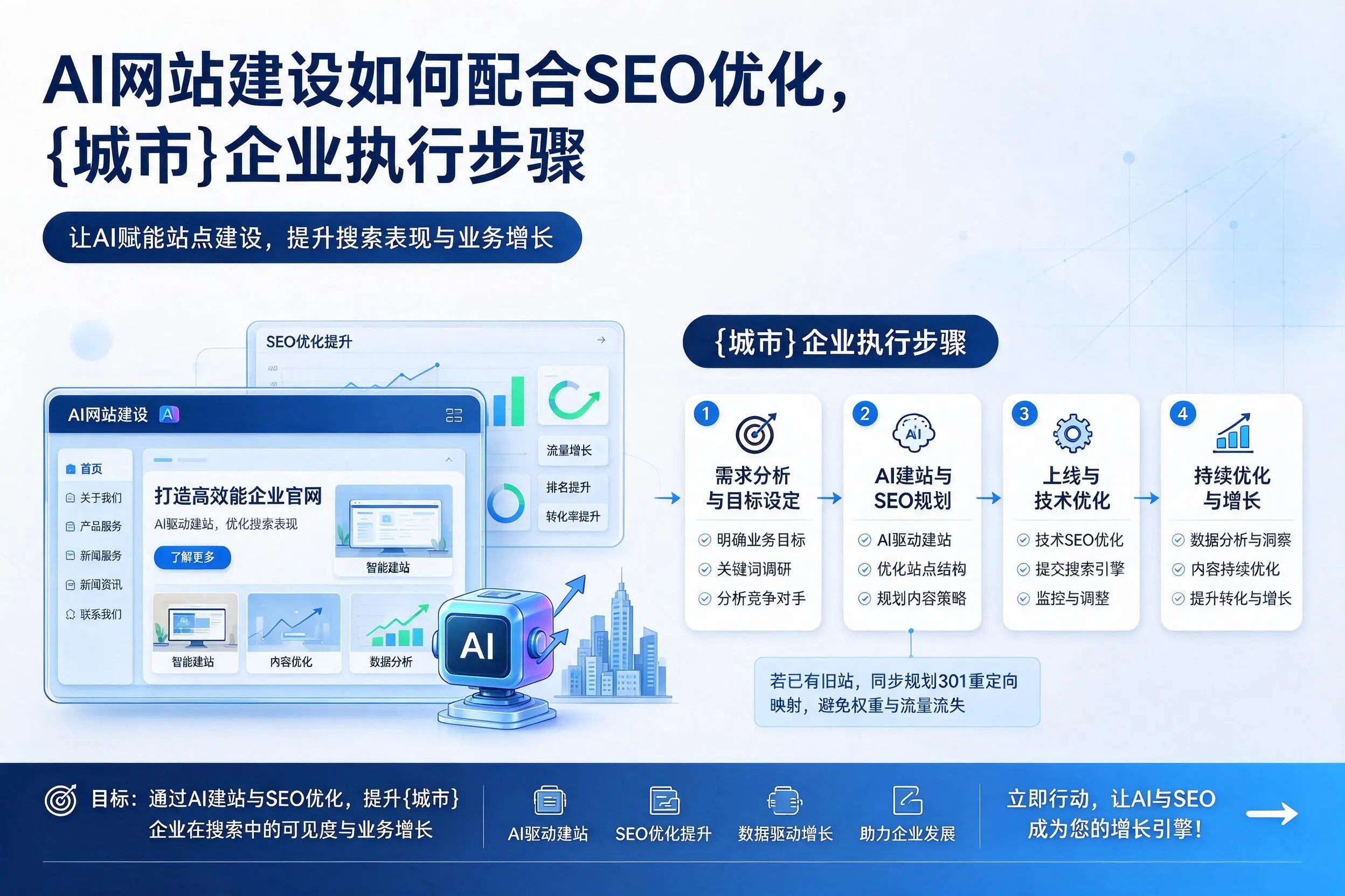 AI网站建设如何配合SEO优化,武威企业执行步骤