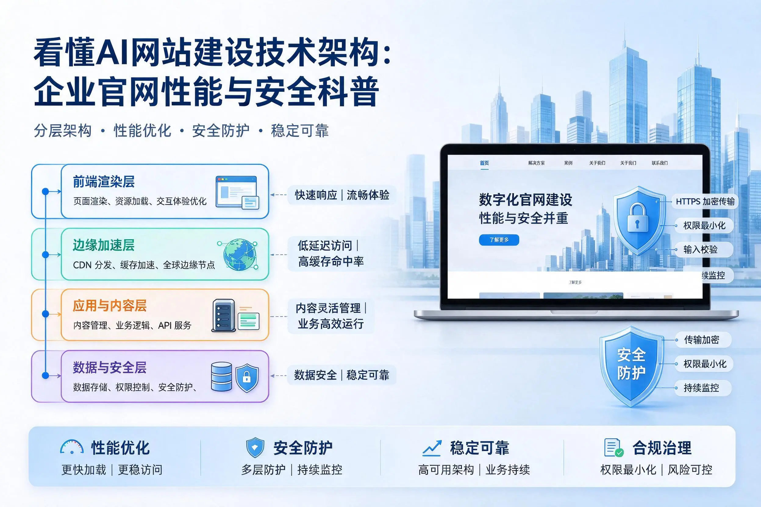 看懂AI网站建设技术架构:武威企业官网性能与安全科普