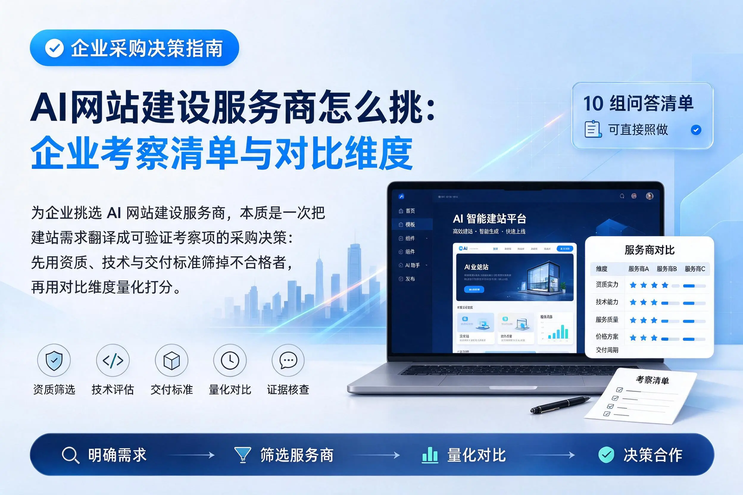 AI网站建设服务商怎么挑:武威企业考察清单与对比维度