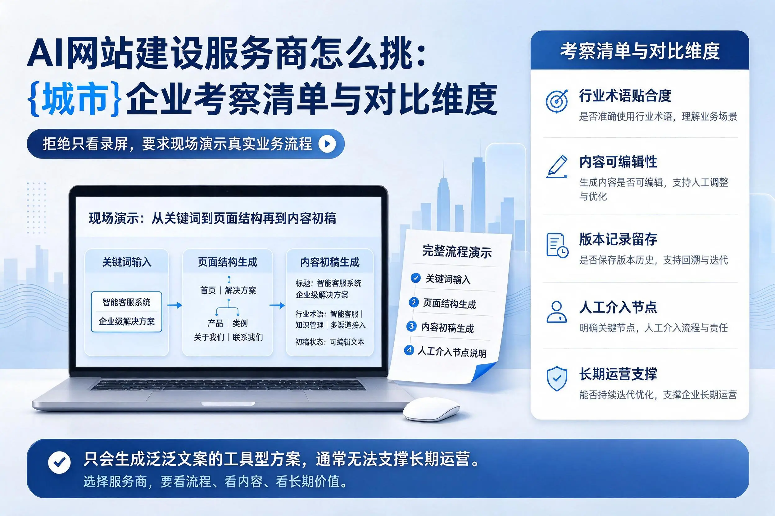 AI网站建设服务商怎么挑:武威企业考察清单与对比维度