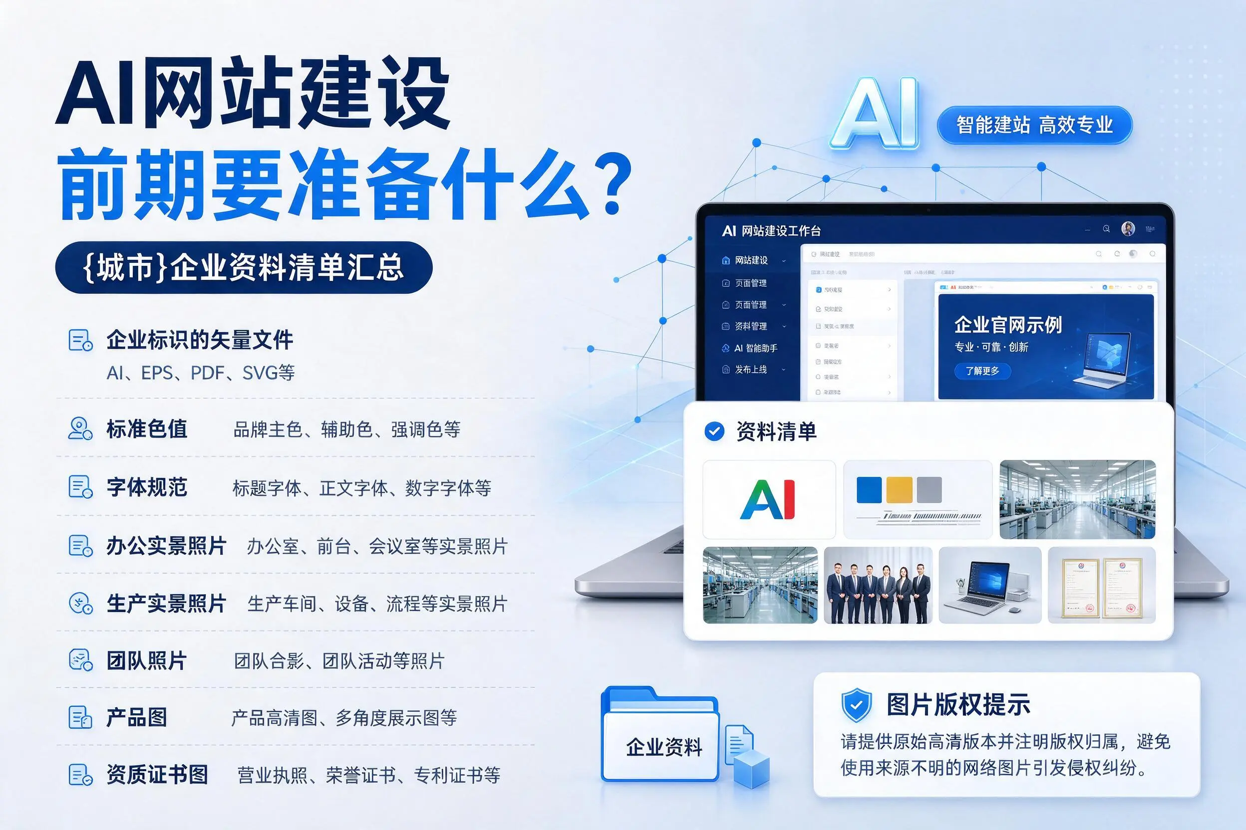 AI网站建设前期要准备什么？武威企业资料清单汇总