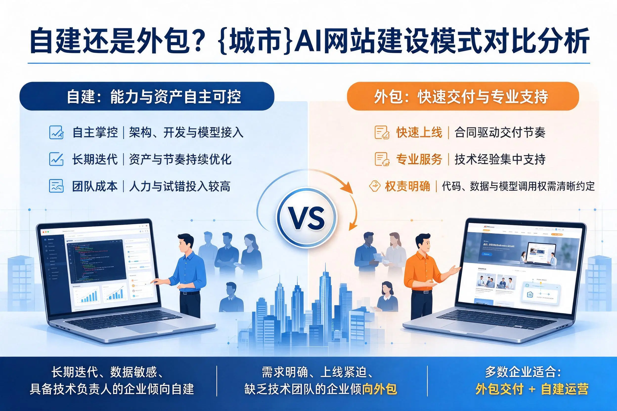 自建还是外包?武威AI网站建设模式对比分析